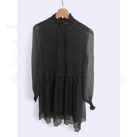 Sezane Olivia dress, silk black and white polka dots size 34 EUC - Picture 5 of 9